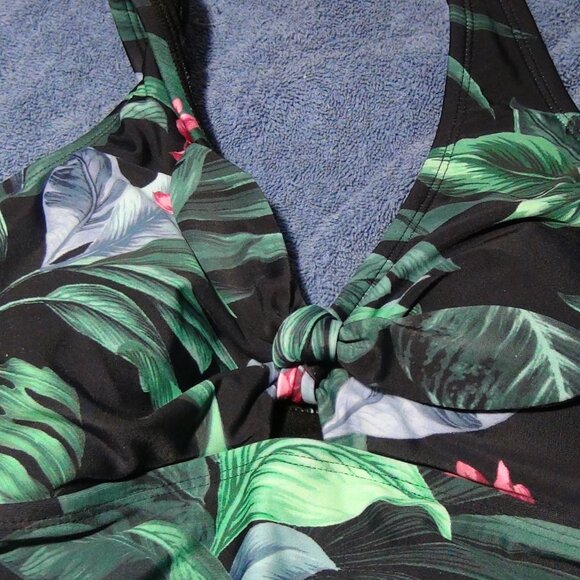 Kona Sol Women's Tummy Control Tie-Front One Piece Swimsuit 14,16,17,18,20,22,24 - Picture 9 of 16